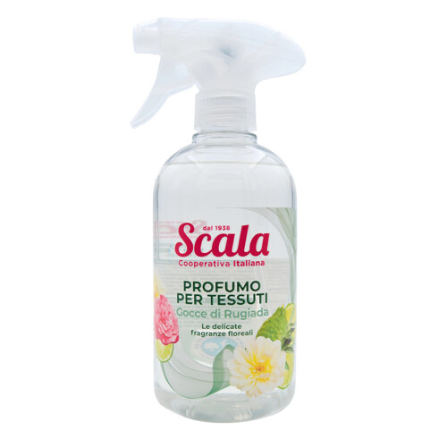 Parfém do interiéru a na textílie Scala Profumo Per Tessuti Gocce Di Fresco, s vôňou citrusu a ruží, 500 ml