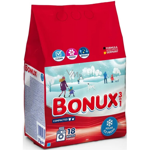 Bonux White Polar Ice Fresh 3v1 biely prací prostriedok 18 dávok 1,17 kg