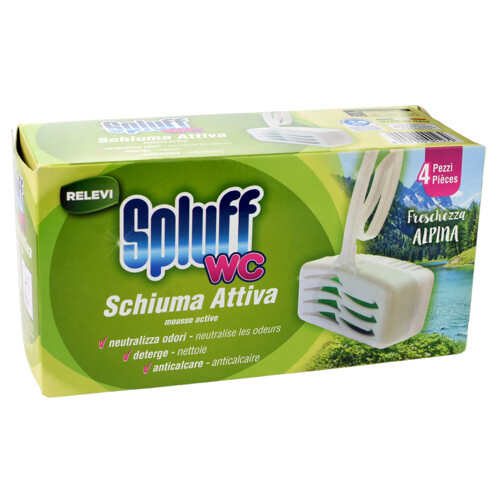 Záves na WC Spluff Wc Freschezza Alpina, s vôňou hôr, 4 ks