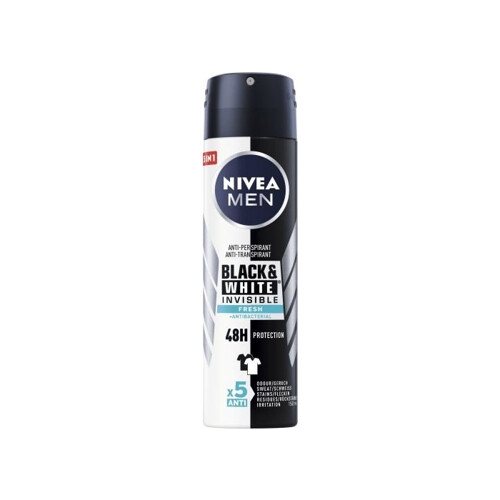 Nivea Men Invisible for Black & White Fresh, antiperspirant sprej 150 ml