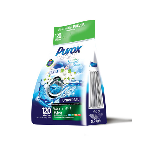 Parfumovaný prácí prášok Purox Universal pre všetky farby 9,2kg/120PD