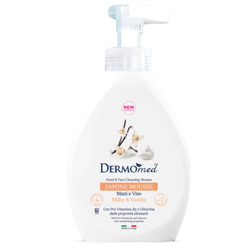 DERMOMED penové mydlo MILK & VANILLA na ruky a tvár 500ML