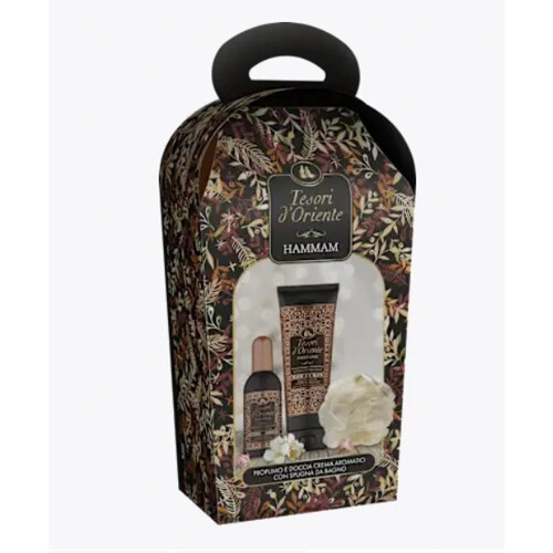 Tesori d´ Oriente darčeková sada Hammam - parfumovaná voda + sprchový gél + špongia