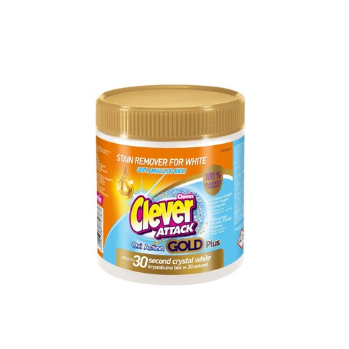 Odstraňovač škvŕn - Clever Attack Gold Plus v prášku na biele prádlo 730g