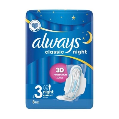 Always Classic hygienické vložky Night 8 ks