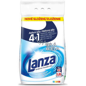 Lanza Fresh &amp; Clean Biela prací prášok na biele prádlo 90 dávok 6,3 kg