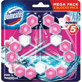 Domestos Power 5 Pink Magnolia Toaletná zásielka 3 x 55 g